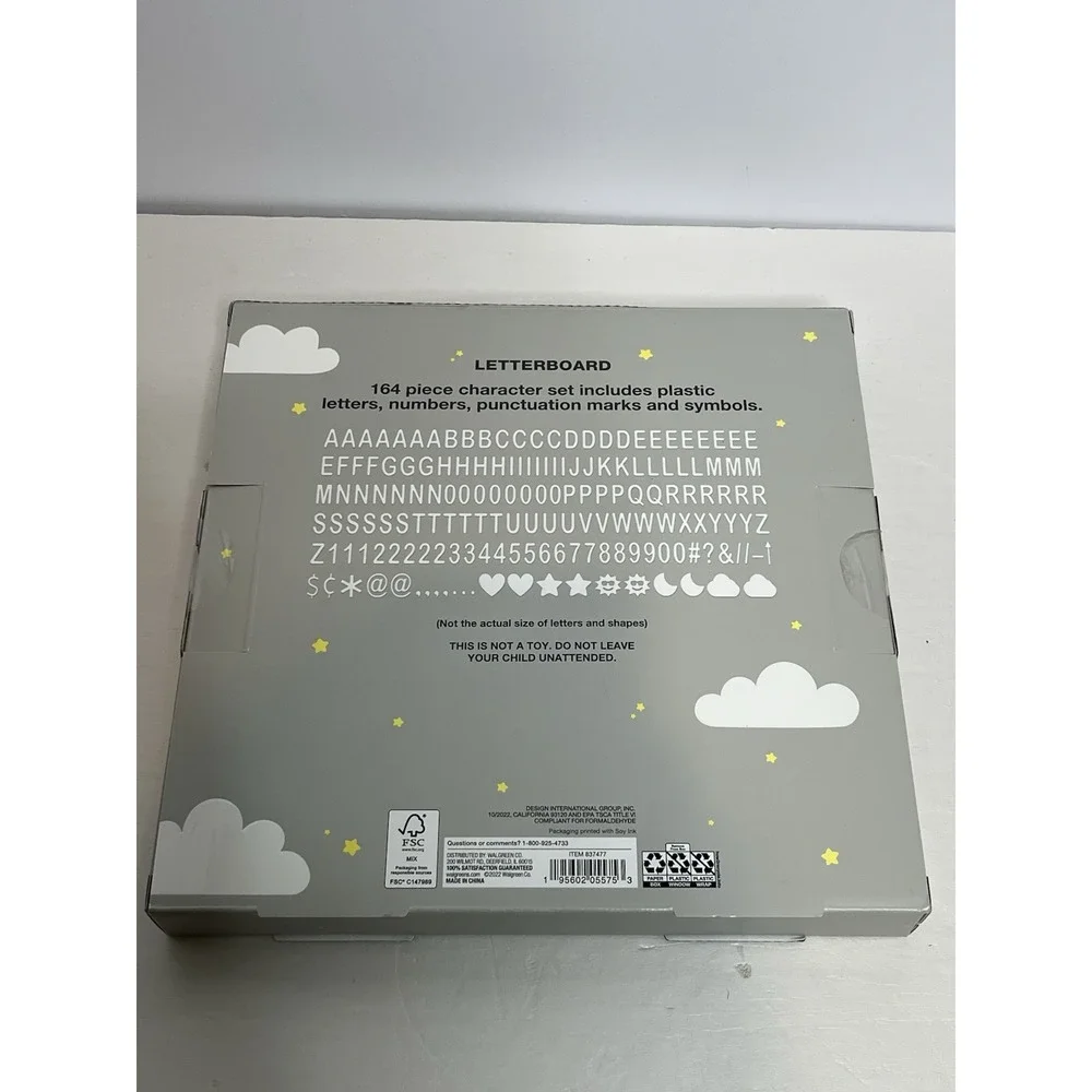 Moon And Stars Letter & Announcement Board with 164 Letters & Shape Set NWT